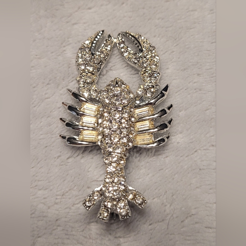 Elegant Silver Lobster Brooch